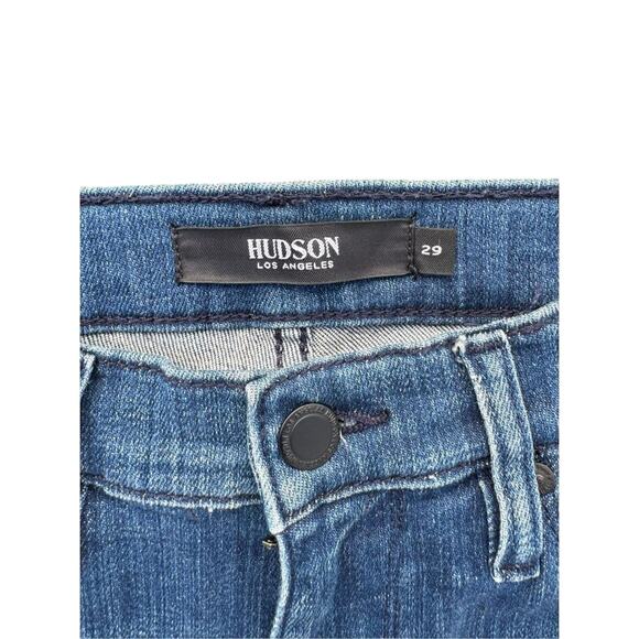 Hudson Jeans denim Super Skinny Ankle Jeans black leather like coating size 29 - Picture 7 of 11